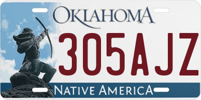 OK license plate 305AJZ