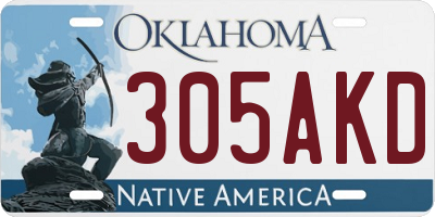 OK license plate 305AKD