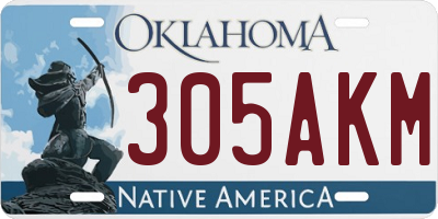 OK license plate 305AKM