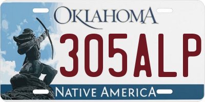 OK license plate 305ALP