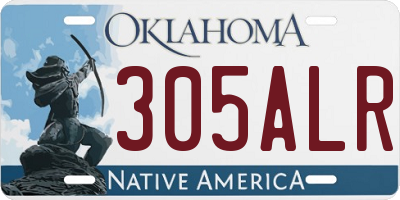 OK license plate 305ALR