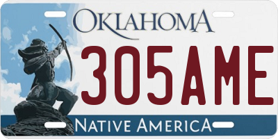 OK license plate 305AME