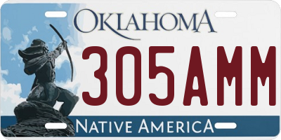 OK license plate 305AMM