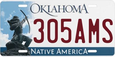 OK license plate 305AMS