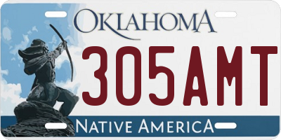 OK license plate 305AMT