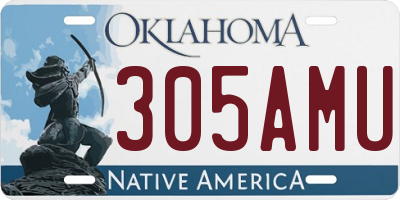 OK license plate 305AMU