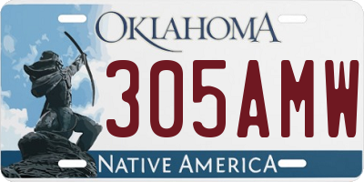 OK license plate 305AMW