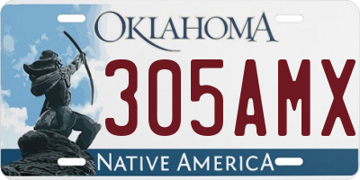 OK license plate 305AMX