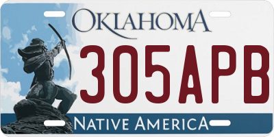 OK license plate 305APB