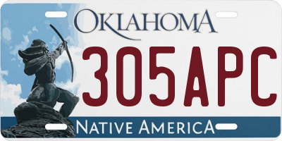OK license plate 305APC