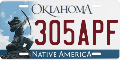 OK license plate 305APF