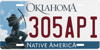 OK license plate 305API
