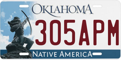OK license plate 305APM