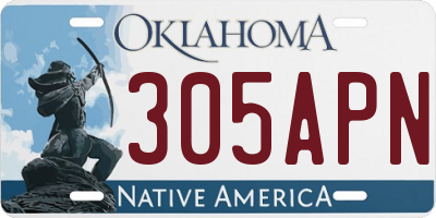 OK license plate 305APN
