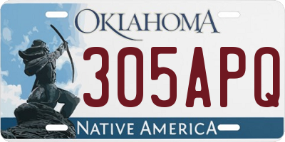 OK license plate 305APQ