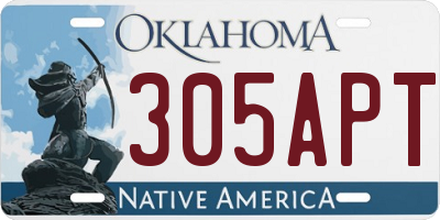 OK license plate 305APT