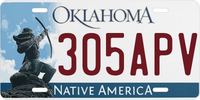 OK license plate 305APV