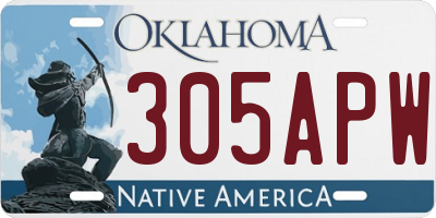 OK license plate 305APW