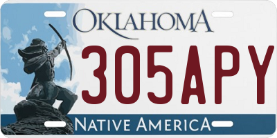 OK license plate 305APY