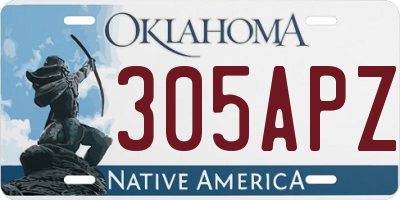 OK license plate 305APZ