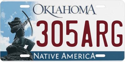 OK license plate 305ARG