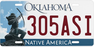 OK license plate 305ASI