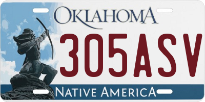 OK license plate 305ASV