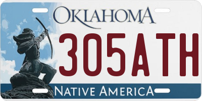 OK license plate 305ATH