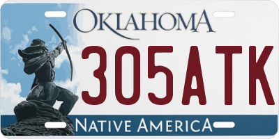 OK license plate 305ATK