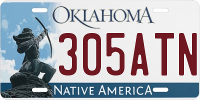 OK license plate 305ATN