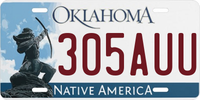 OK license plate 305AUU