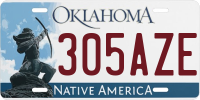 OK license plate 305AZE