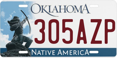 OK license plate 305AZP