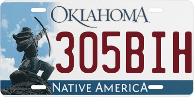 OK license plate 305BIH