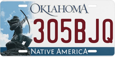 OK license plate 305BJQ