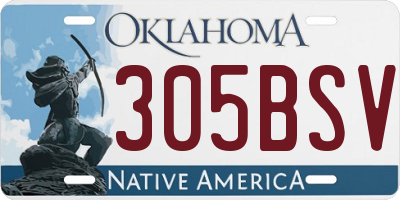 OK license plate 305BSV