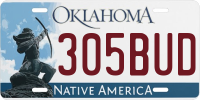OK license plate 305BUD