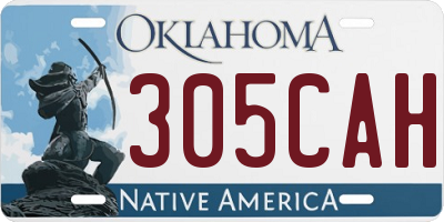 OK license plate 305CAH