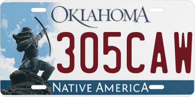 OK license plate 305CAW