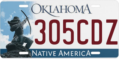 OK license plate 305CDZ