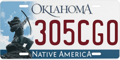 OK license plate 305CGO