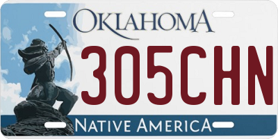 OK license plate 305CHN