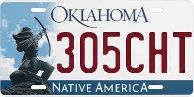 OK license plate 305CHT
