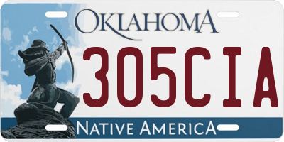 OK license plate 305CIA