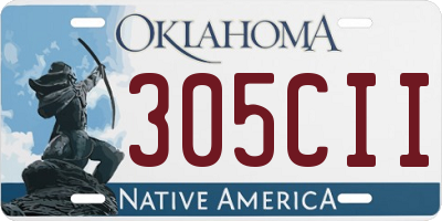 OK license plate 305CII