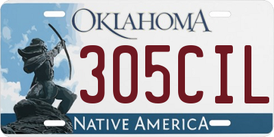 OK license plate 305CIL