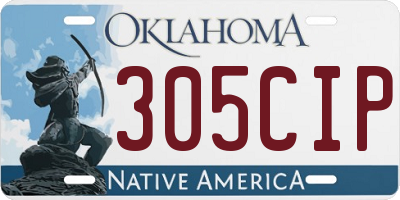 OK license plate 305CIP