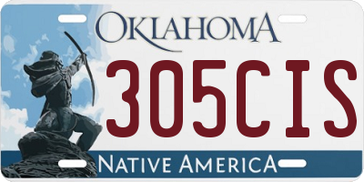 OK license plate 305CIS
