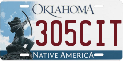 OK license plate 305CIT