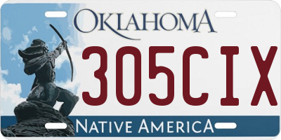 OK license plate 305CIX